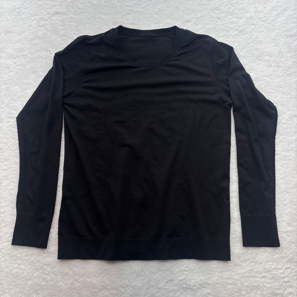 Lululemon Swiftly Tech Long Sleeve Shirt Black Seamless Running Top Slim Fit